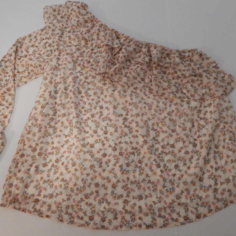 Torrid Floral One Shoulder Ruffle Top - Picture 2 of 5